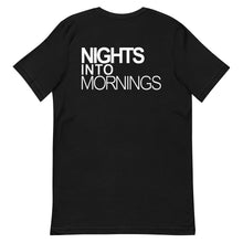 Load image into Gallery viewer, NIGHTS INTO MORNINGS FRONT AND BACK LOGO
